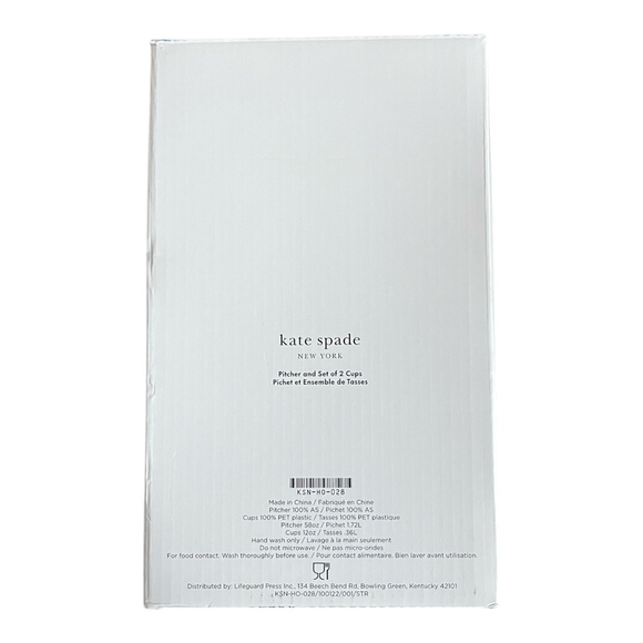 Acrylic PITCHER & Cups Set KATE SPADE Lemon Water Pitcher Lightweight Summer Set - Picture 4 of 4